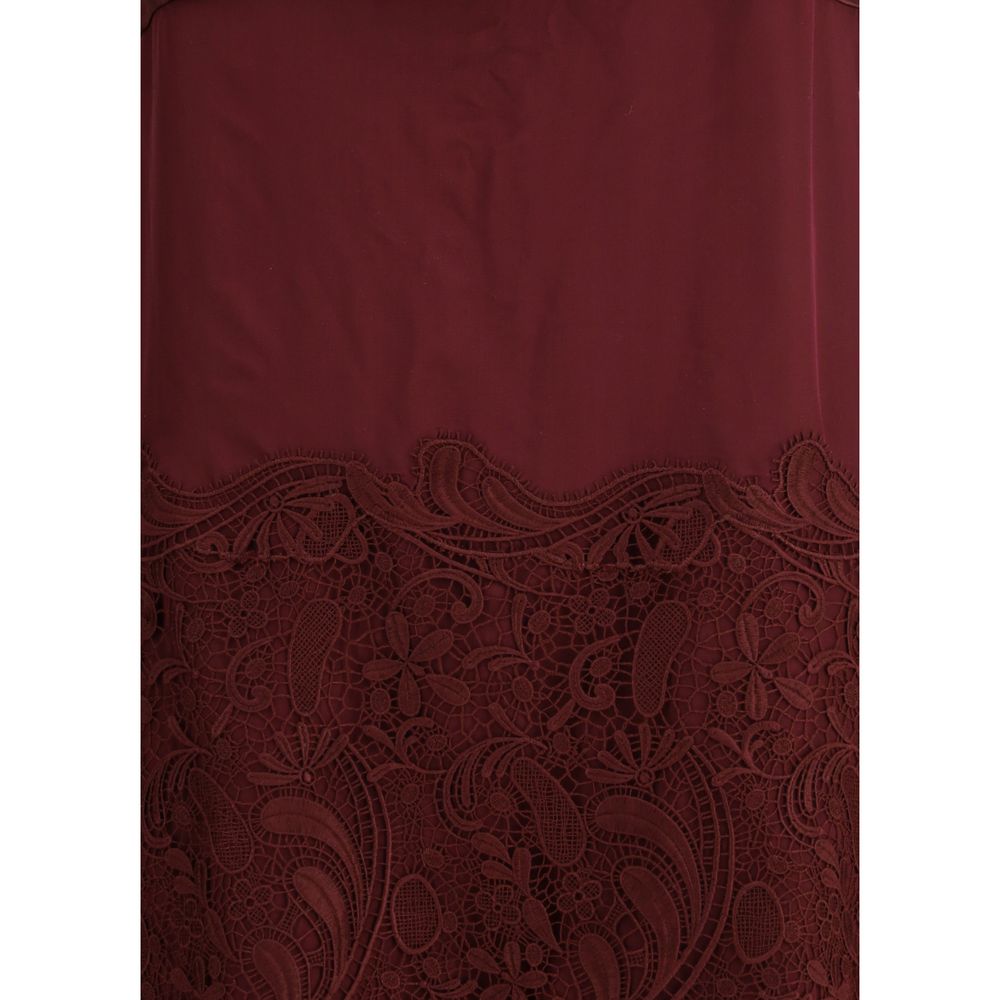 Ferragamo Bordeaux Silk Cocktail Dress - Image 3