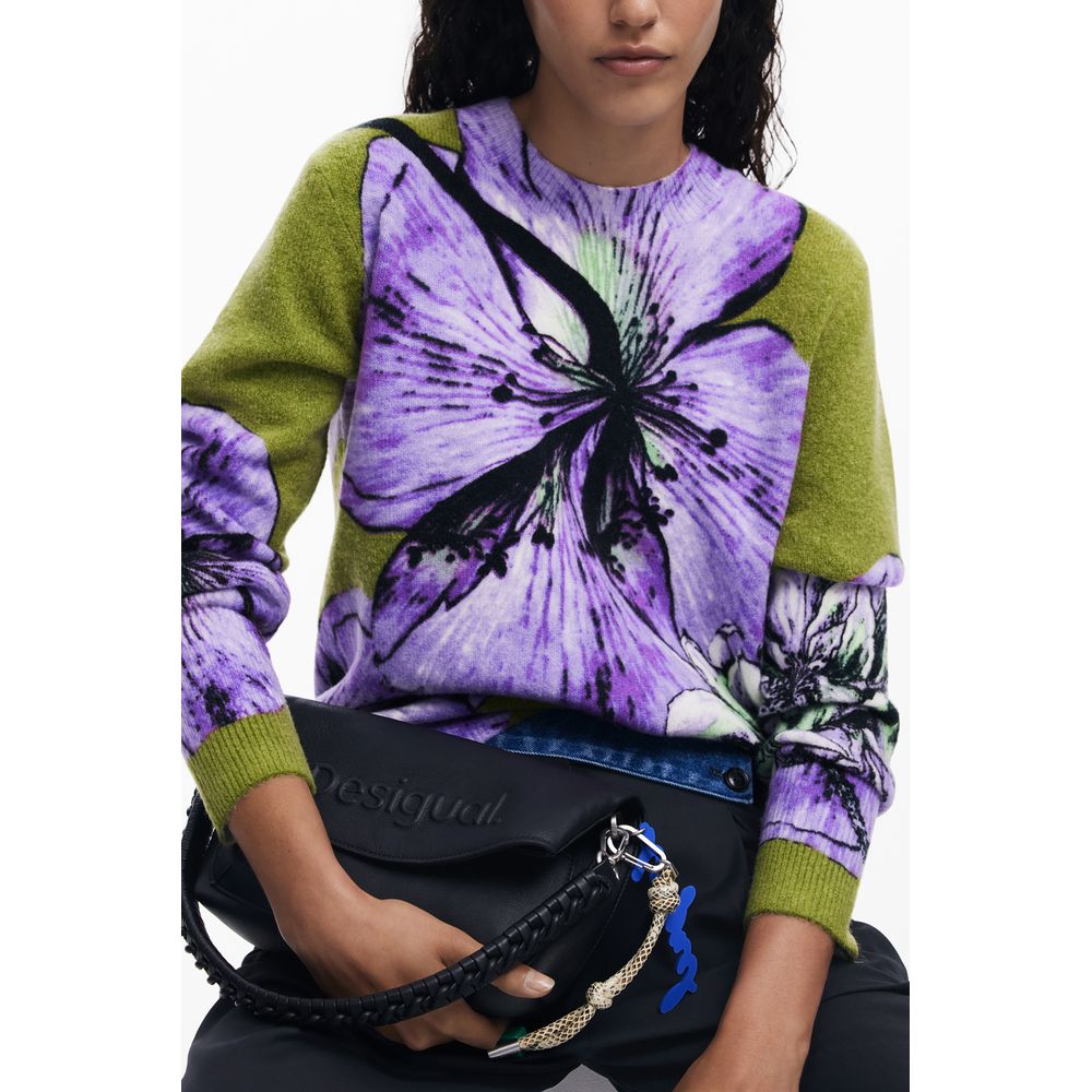 Desigual Purple Elastane Women Sweater - Image 3