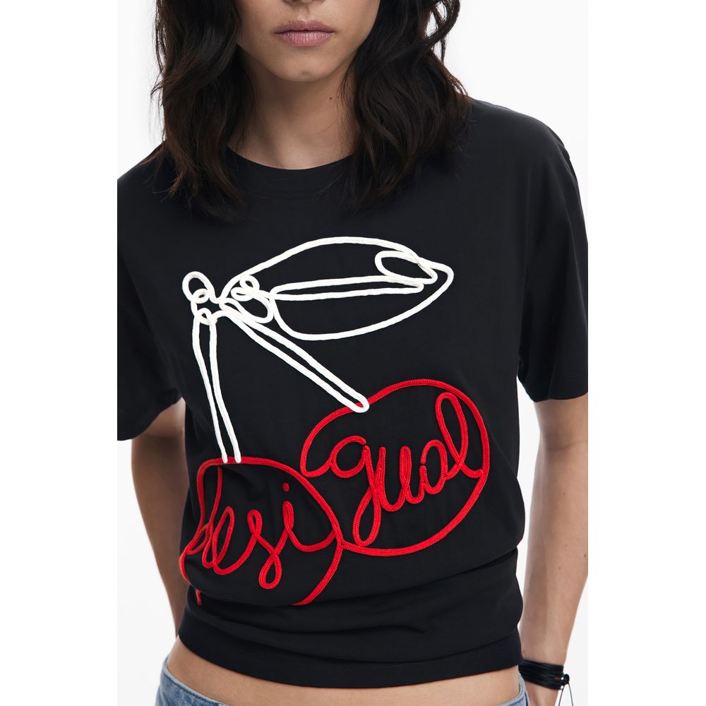 Desigual Black Cotton Women T-Shirt - Image 3