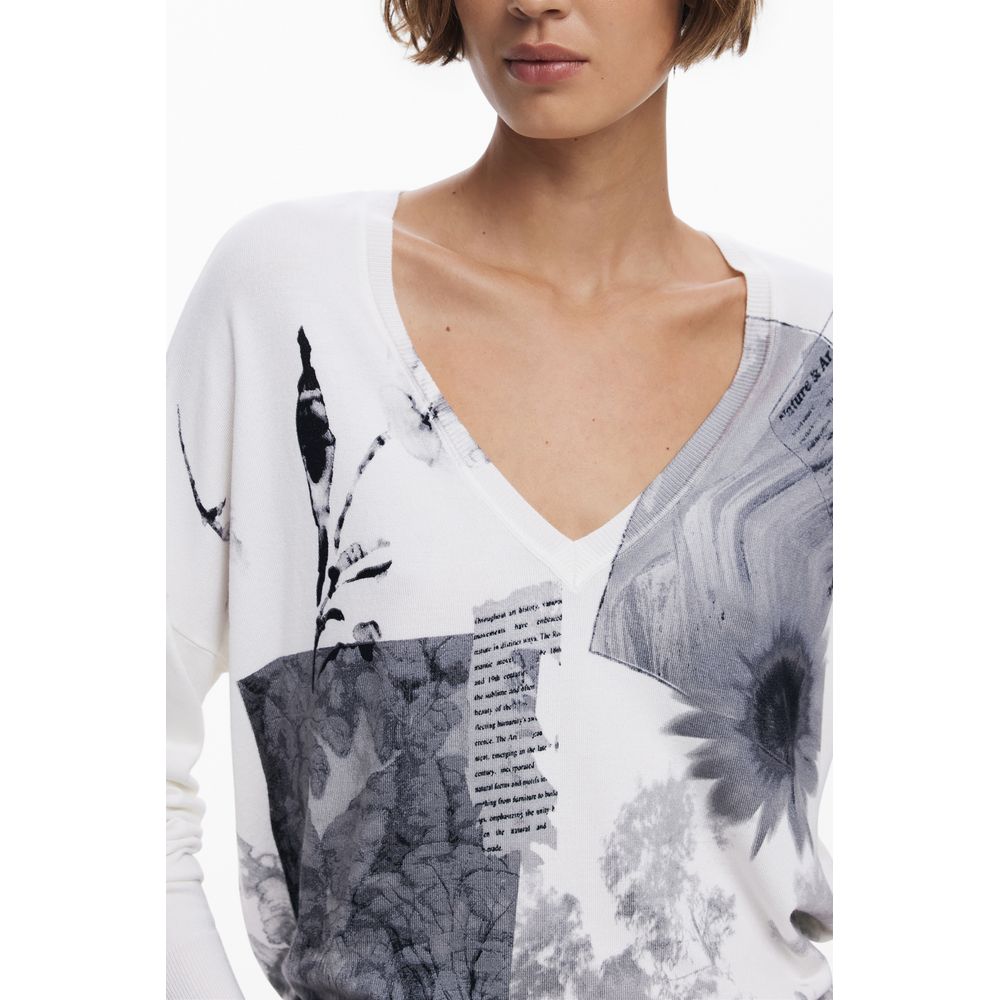 Desigual White Viscose Women Sweater - Image 3