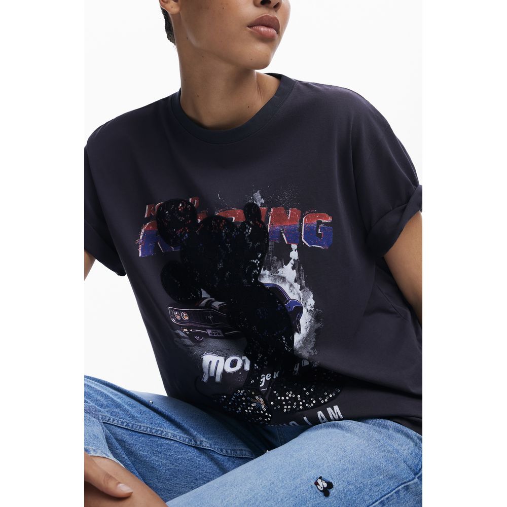 Desigual Black Cotton Women T-Shirt - Image 3