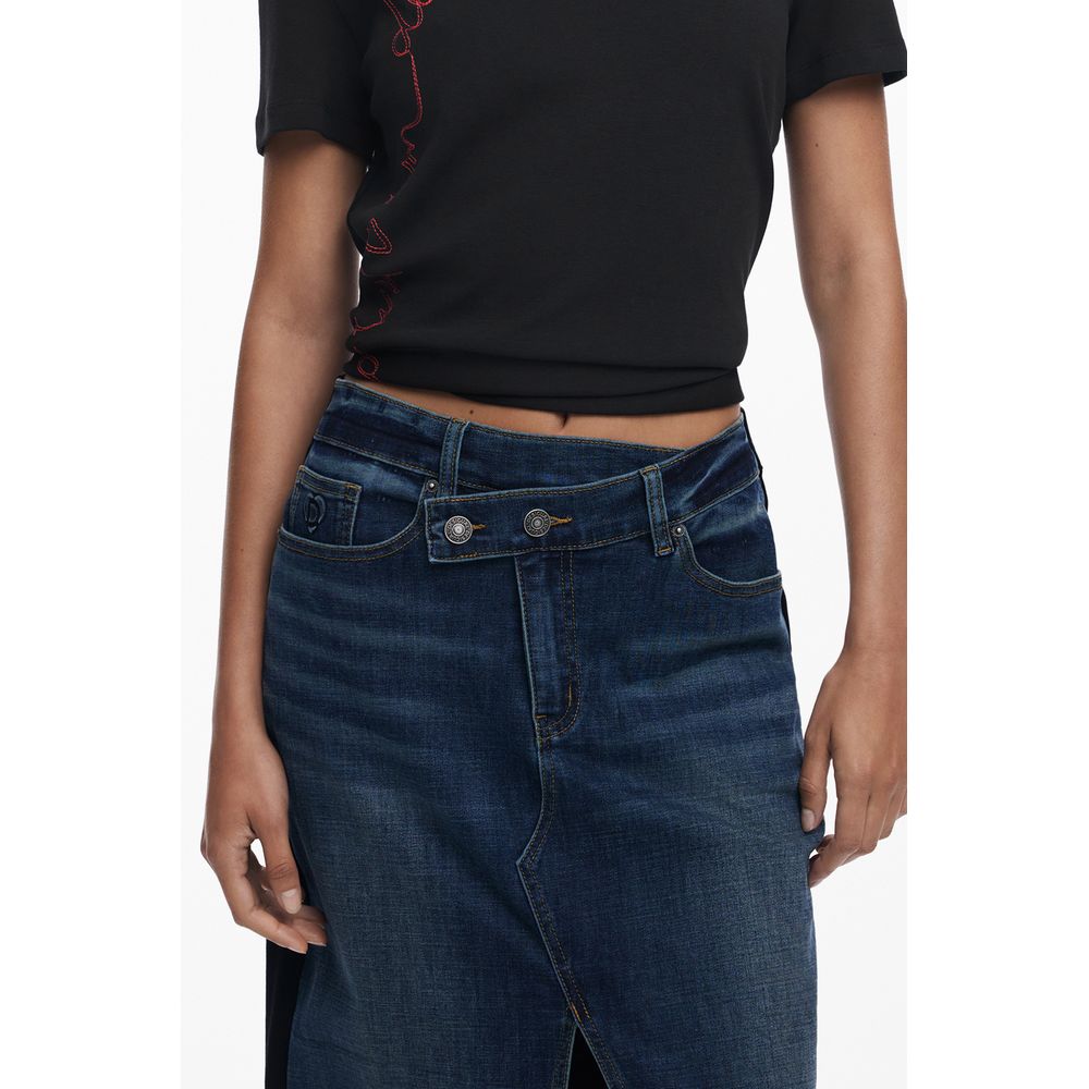 Desigual Blue Cotton Women Skirt - Image 3