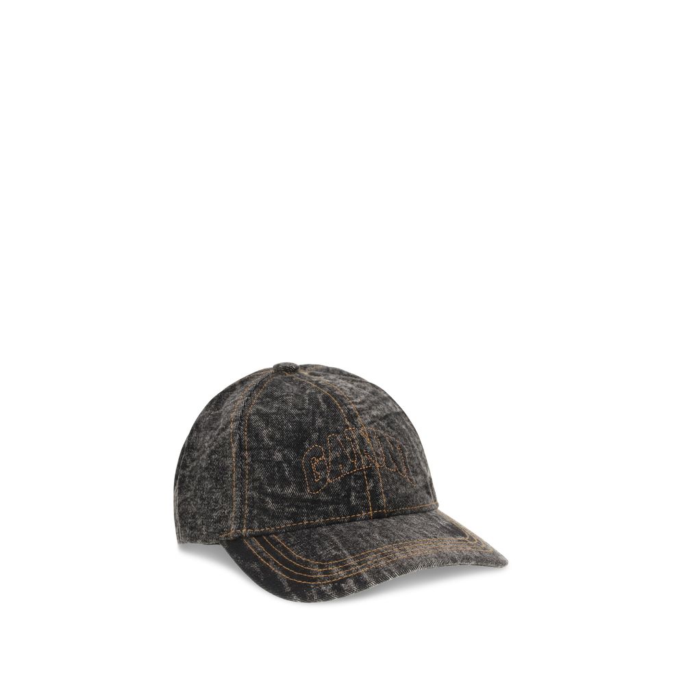 Ganni Gray Cotton Cap (Baseball Hat) - Image 2