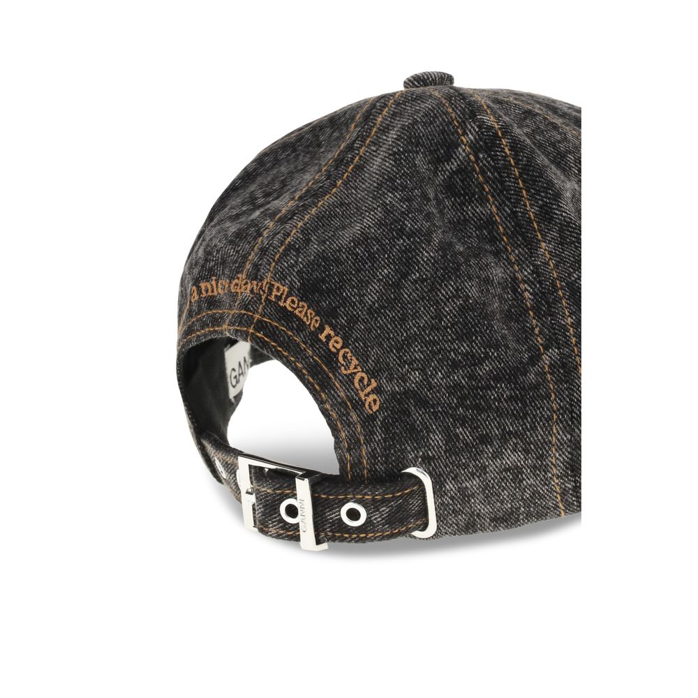 Ganni Gray Cotton Cap (Baseball Hat) - Image 3