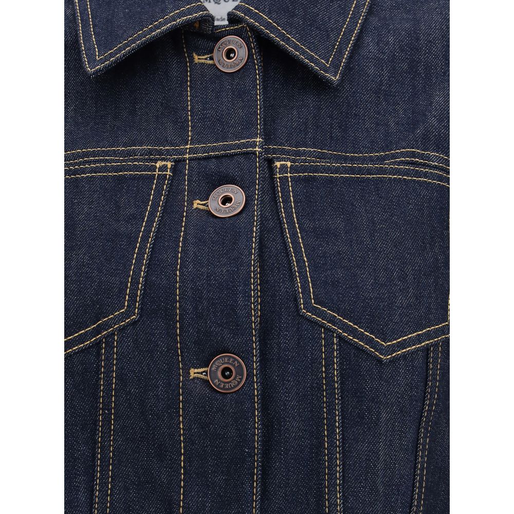 Alexander McQueen Blue Cotton Denim Jacket - Image 3