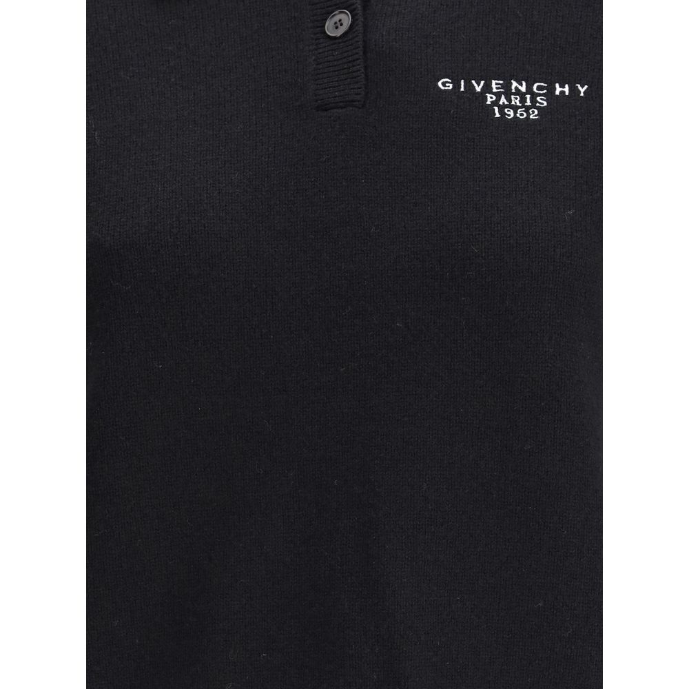Givenchy Black Wool Polo Shirt - Image 3