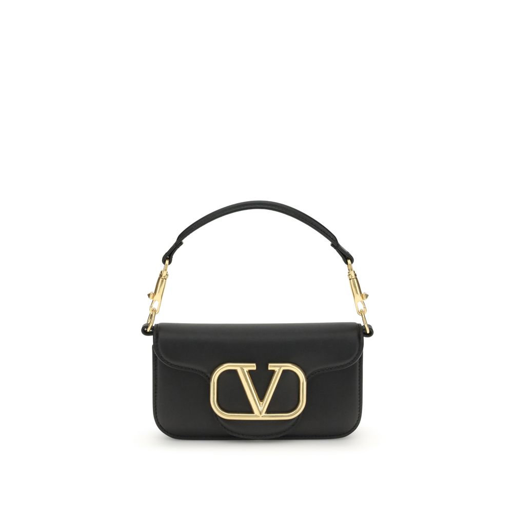Valentino Garavani Black Calf Leather Bos Taurus Shoulder Bag