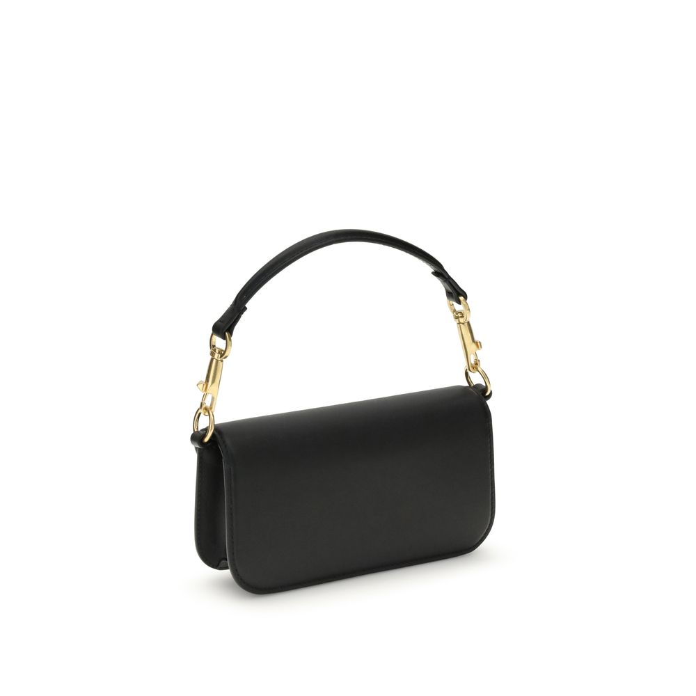 Valentino Garavani Black Calf Leather Bos Taurus Shoulder Bag - Image 3