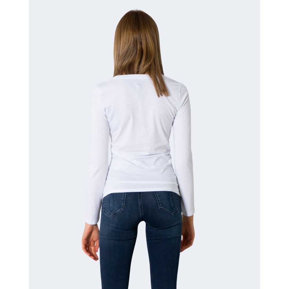 Armani Exchange White Cotton Long Sleeve T-Shirt - Image 4