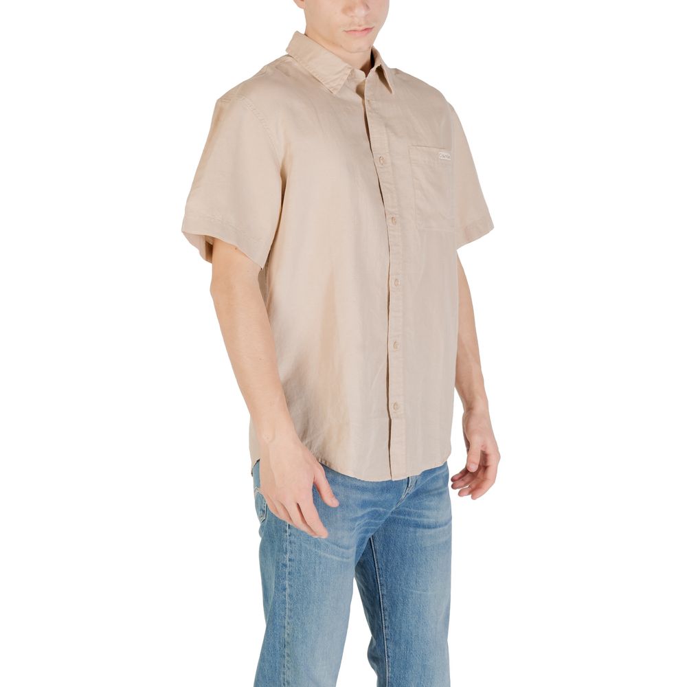 Calvin Klein Jeans Beige Linen Shortsleeve - Image 3