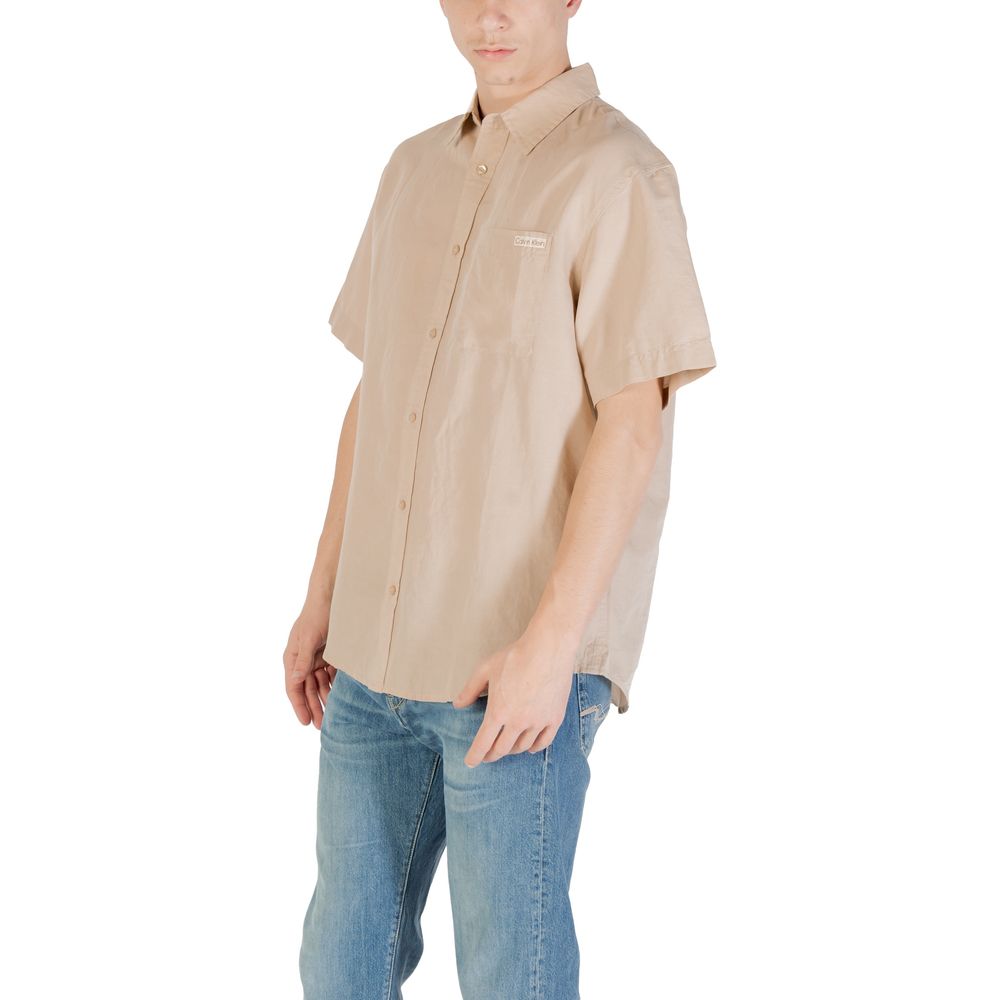 Calvin Klein Jeans Beige Linen Shortsleeve - Image 4