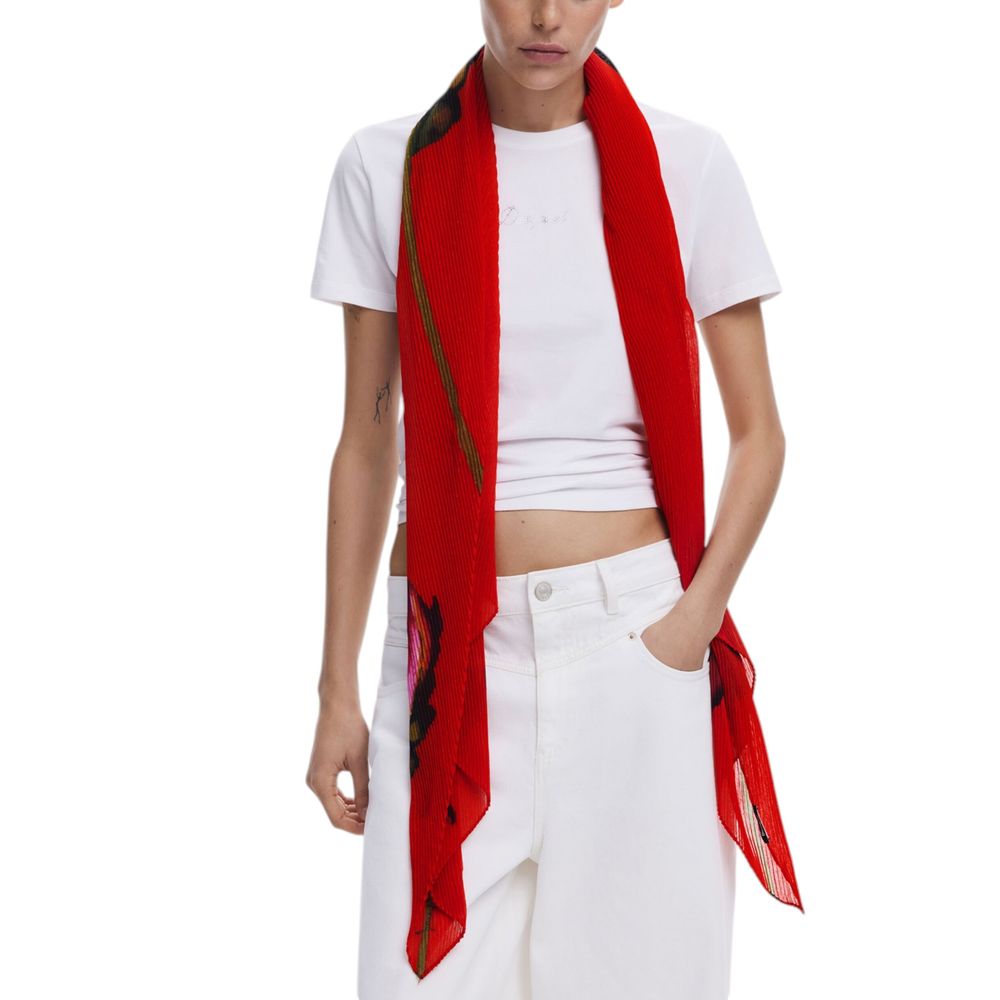 Desigual Orange Polyester Scarf - Image 2