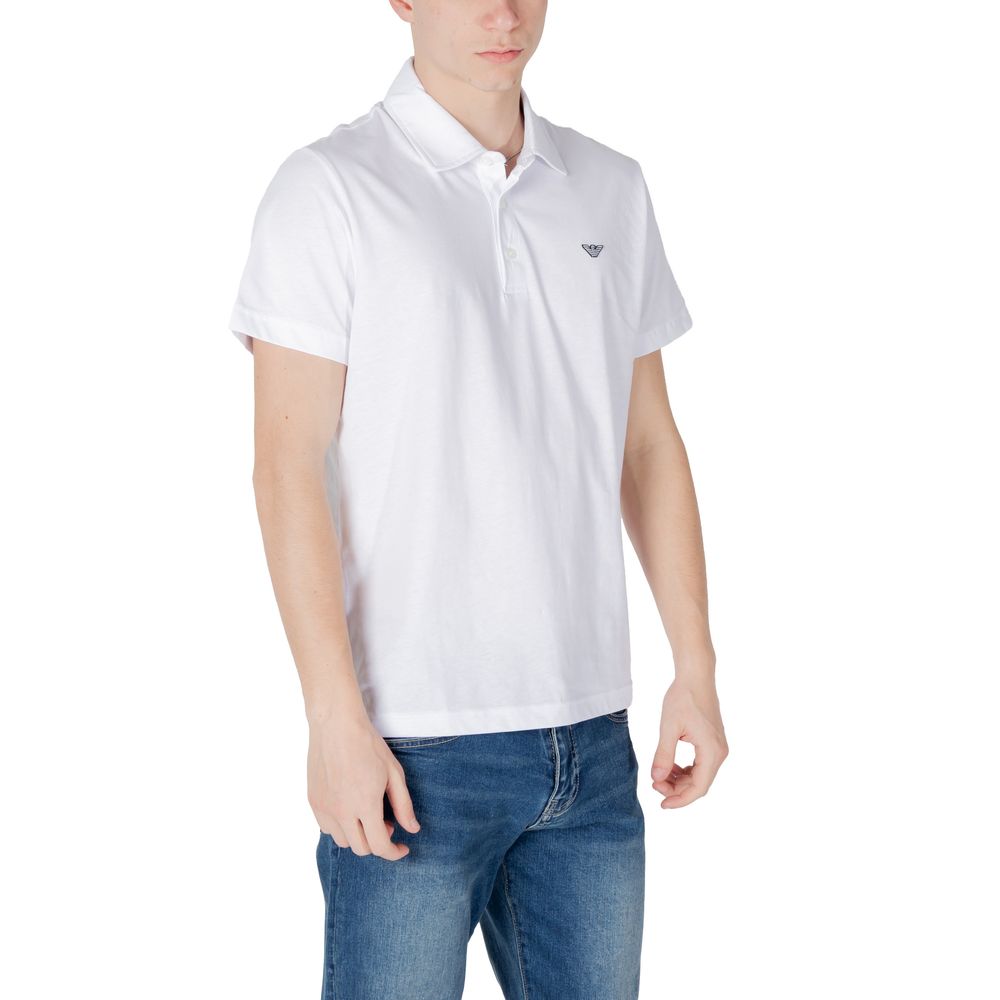 Emporio Armani Underwear White Cotton Polo Shirt - Image 3