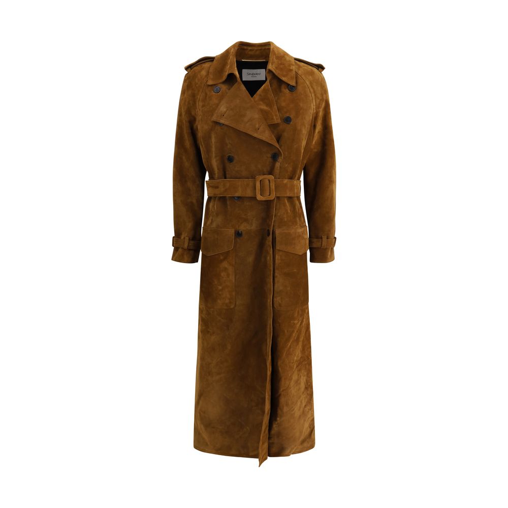 Saint Laurent Suede Trench Coat