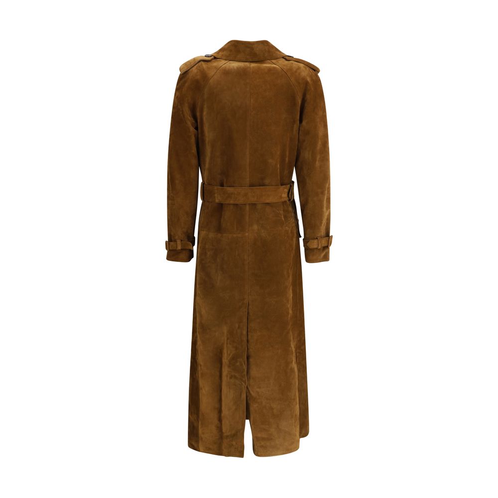 Saint Laurent Suede Trench Coat - Image 2