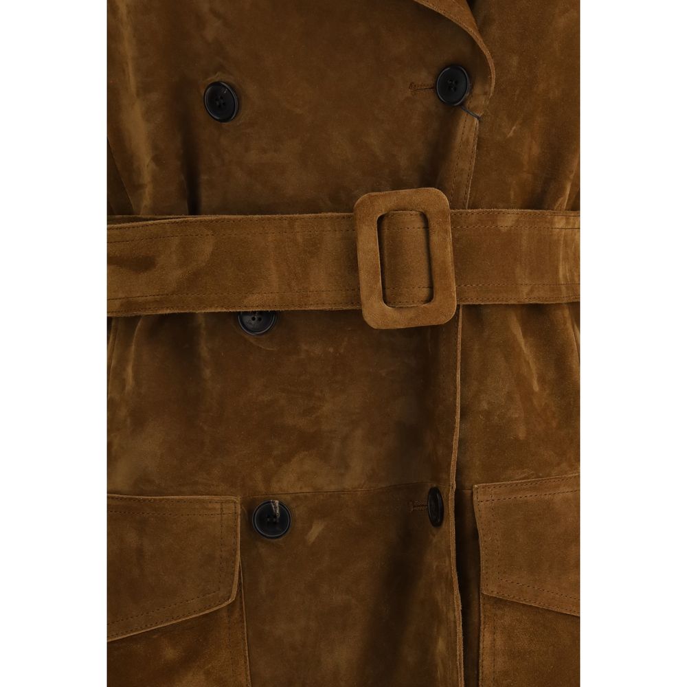 Saint Laurent Suede Trench Coat - Image 3