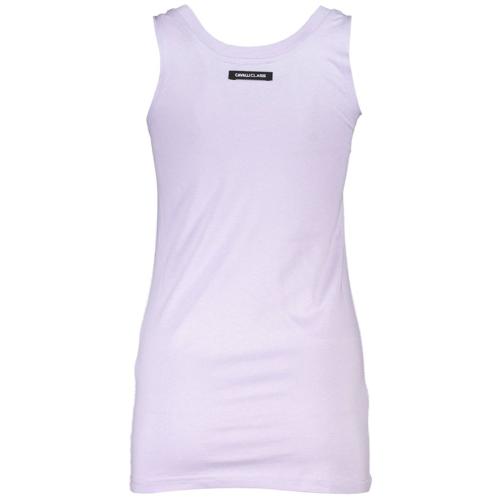 Cavalli Class Purple Cotton Tank Top - Image 2