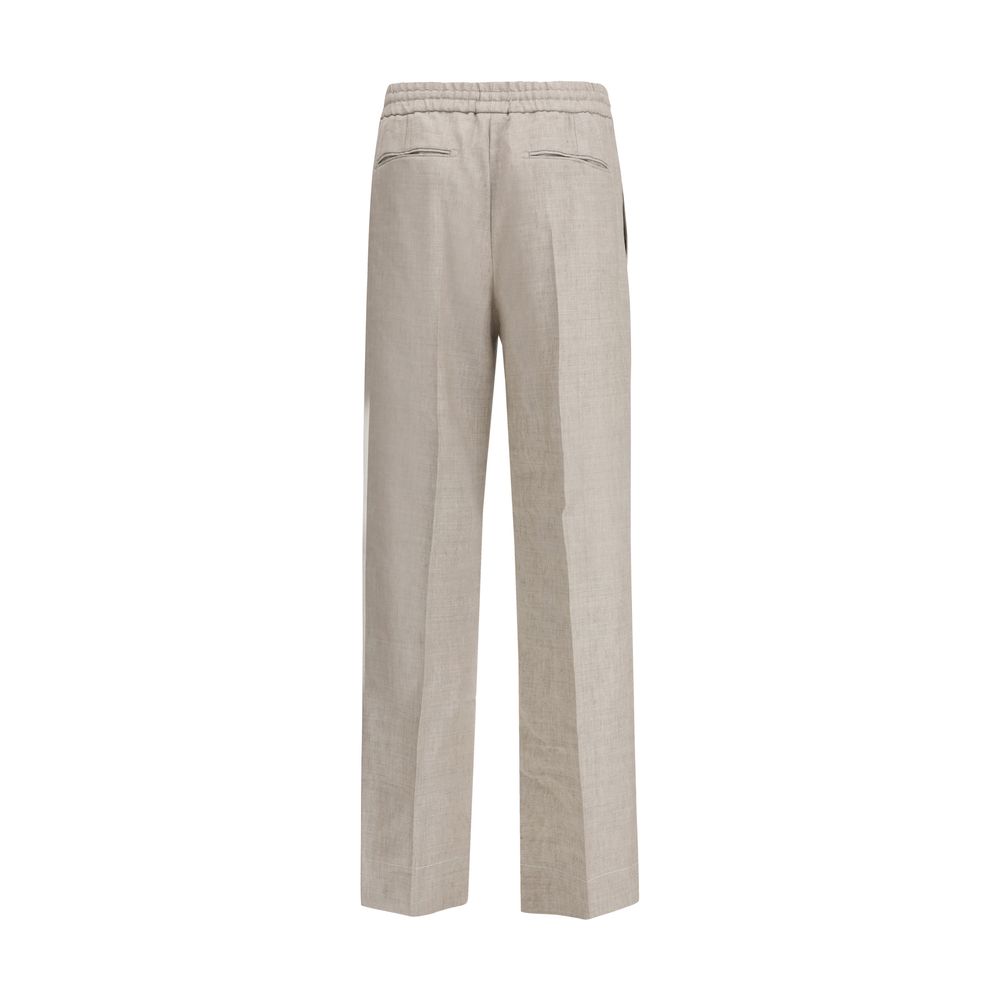 Brioni Gray Linen Casual Pants - Image 2