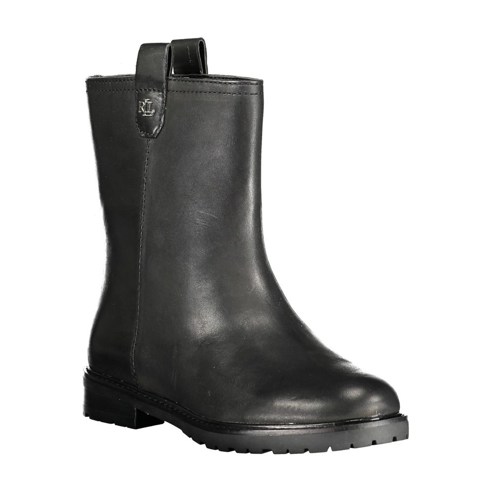 Ralph Lauren Black Leather Women Boot - Image 3