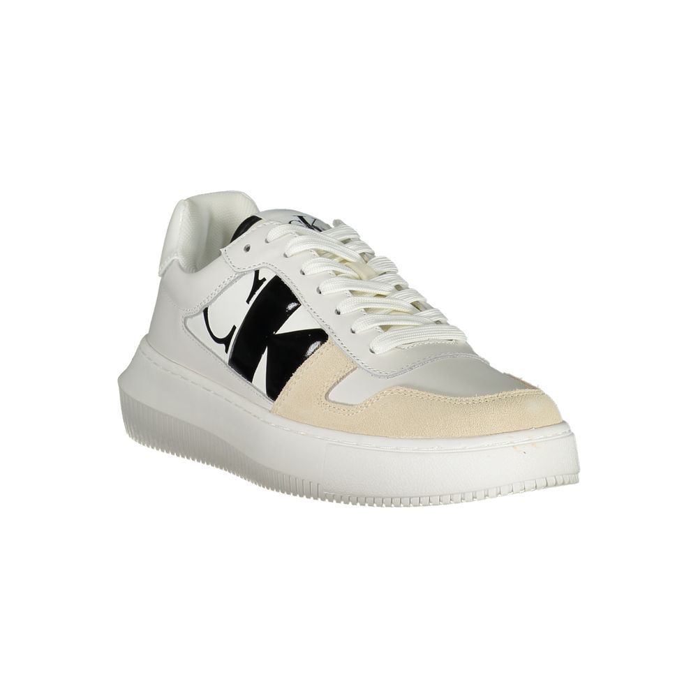 Calvin Klein Elegant White Lace-Up Sneakers with Contrast Detail - Image 2