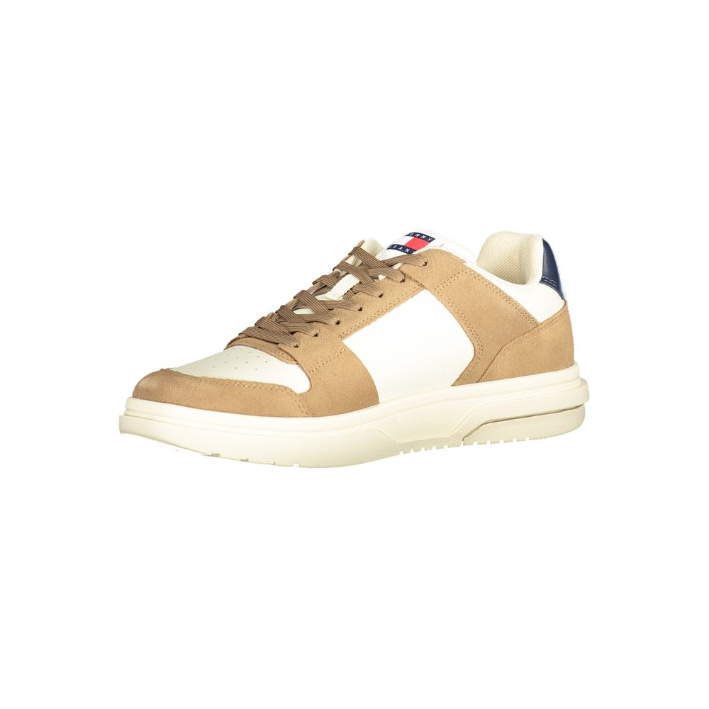 Tommy Hilfiger Beige Leather Men Sneaker - Image 3
