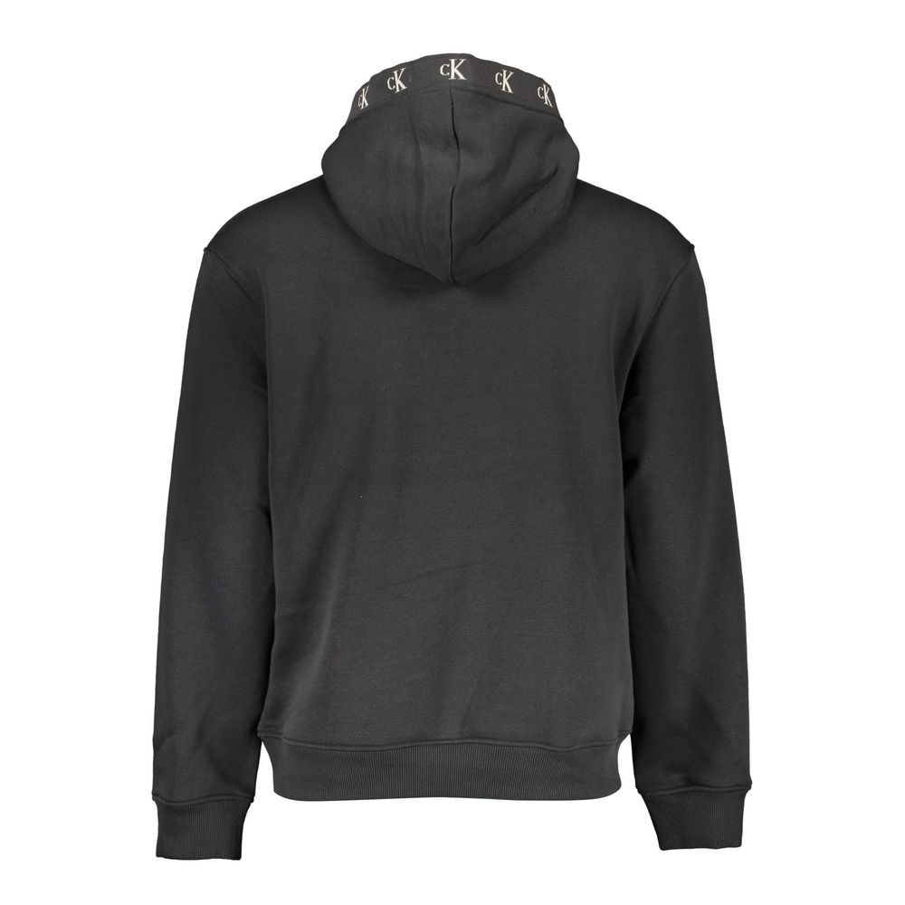 Calvin Klein Black Cotton Men's Sweatshirt with Hood - Image 2