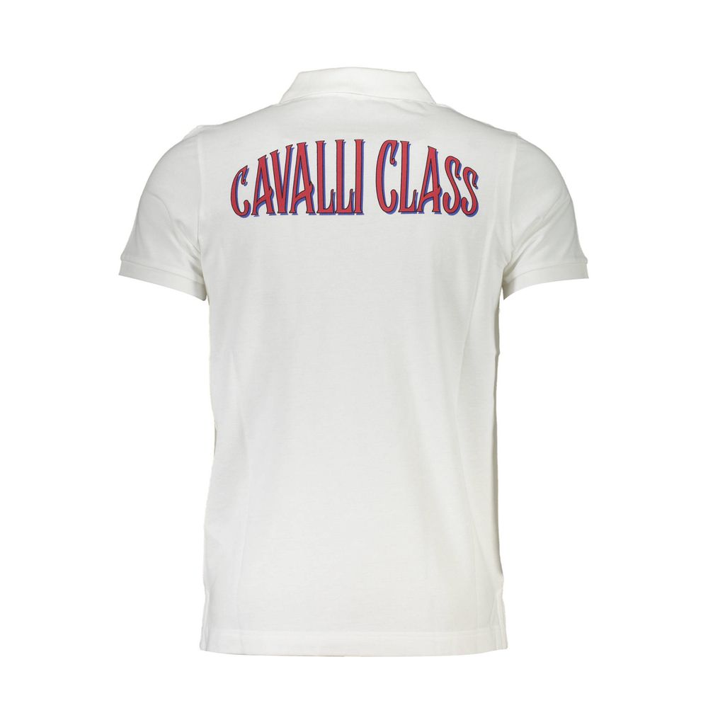 Cavalli Class Bianco Cotton Men Polo - Image 2