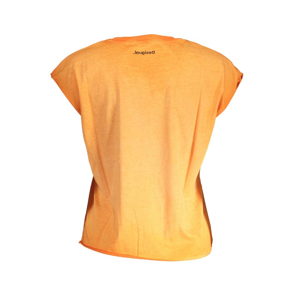 Desigual Orange Cotton Women T-Shirt - Image 2