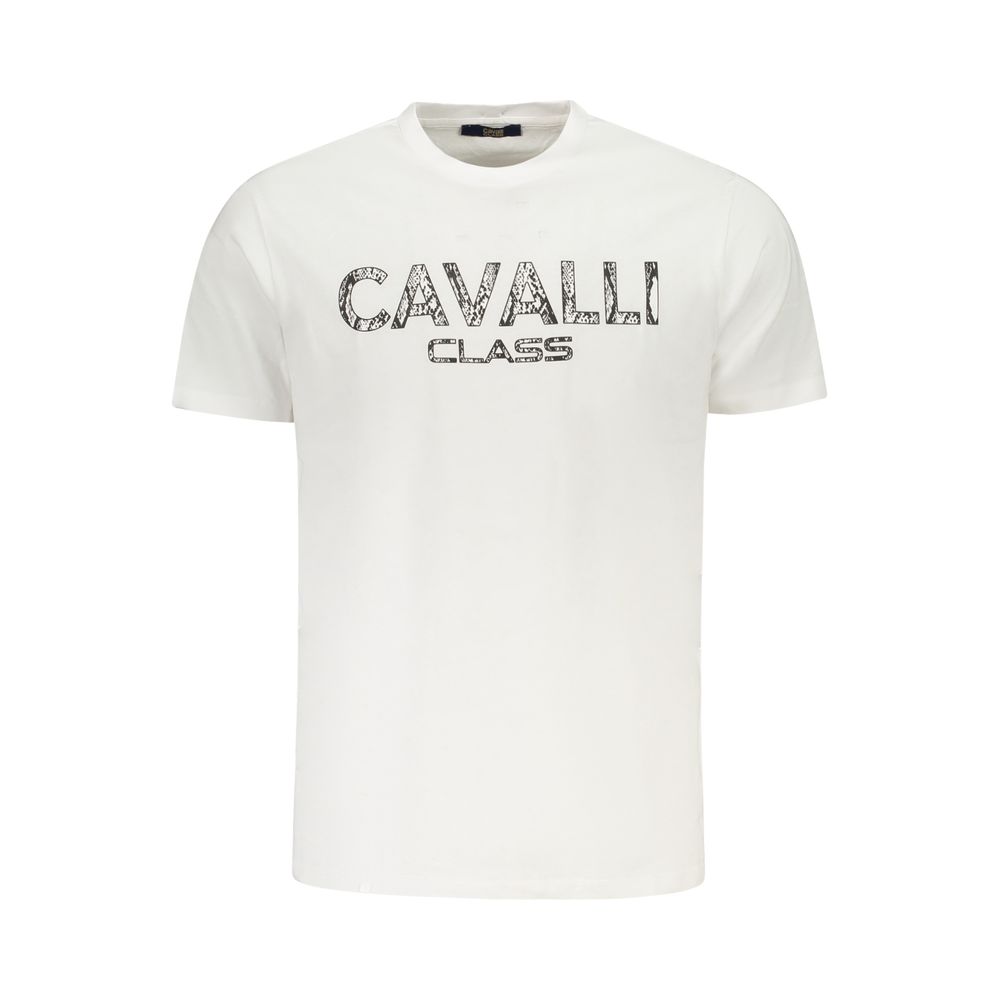 Cavalli Class Bianco Cotton Men T-Shirt