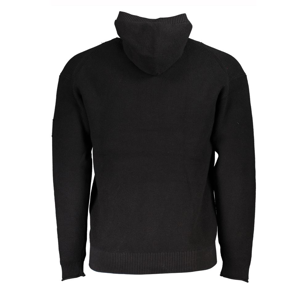 Calvin Klein Black Cotton Men's Sweater Hooded Half Zip - Image 2