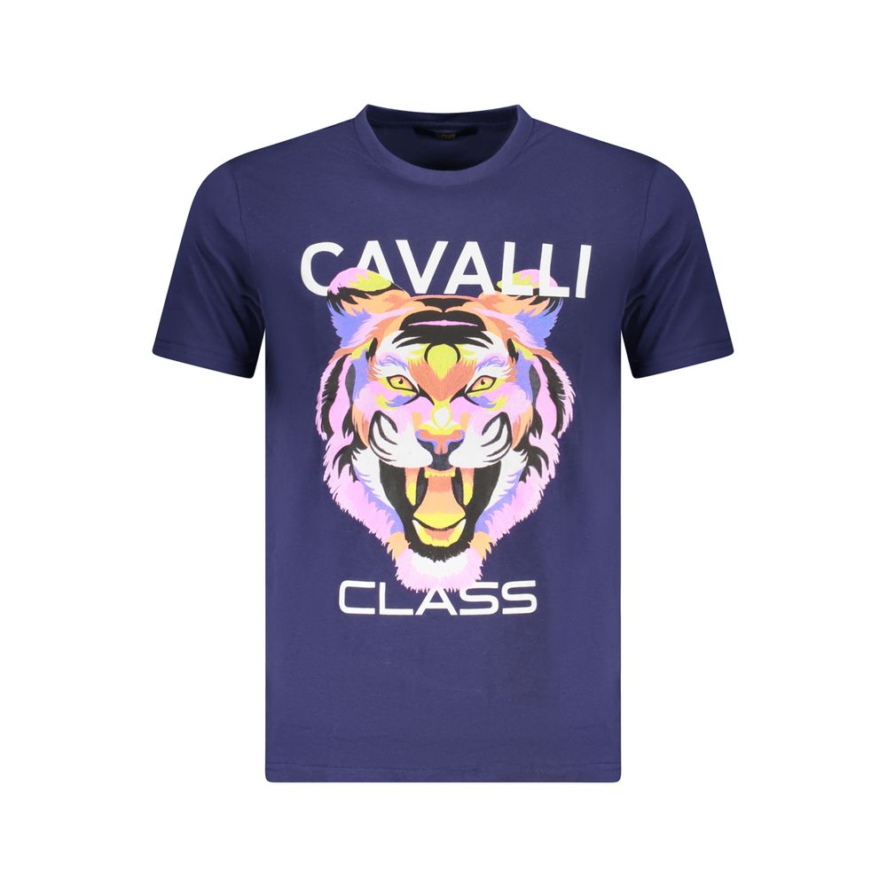 Cavalli Class Blu Cotton Men T-Shirt