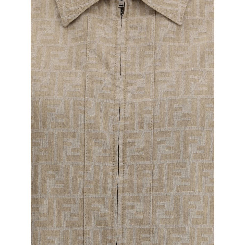 Fendi Beige Cotton Denim Jacket - Image 3