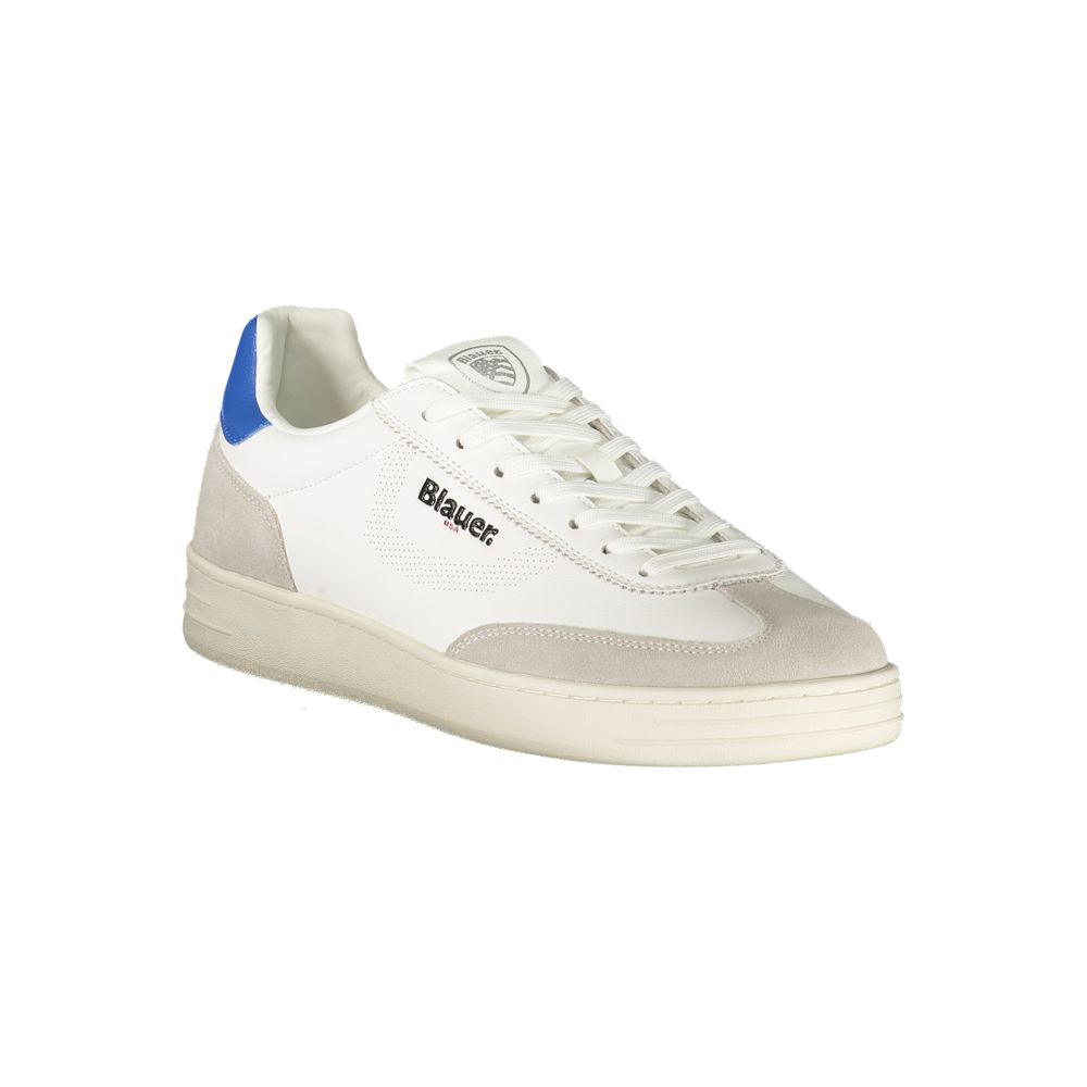 Blauer White Polyurethane Men's Sneaker - Image 2