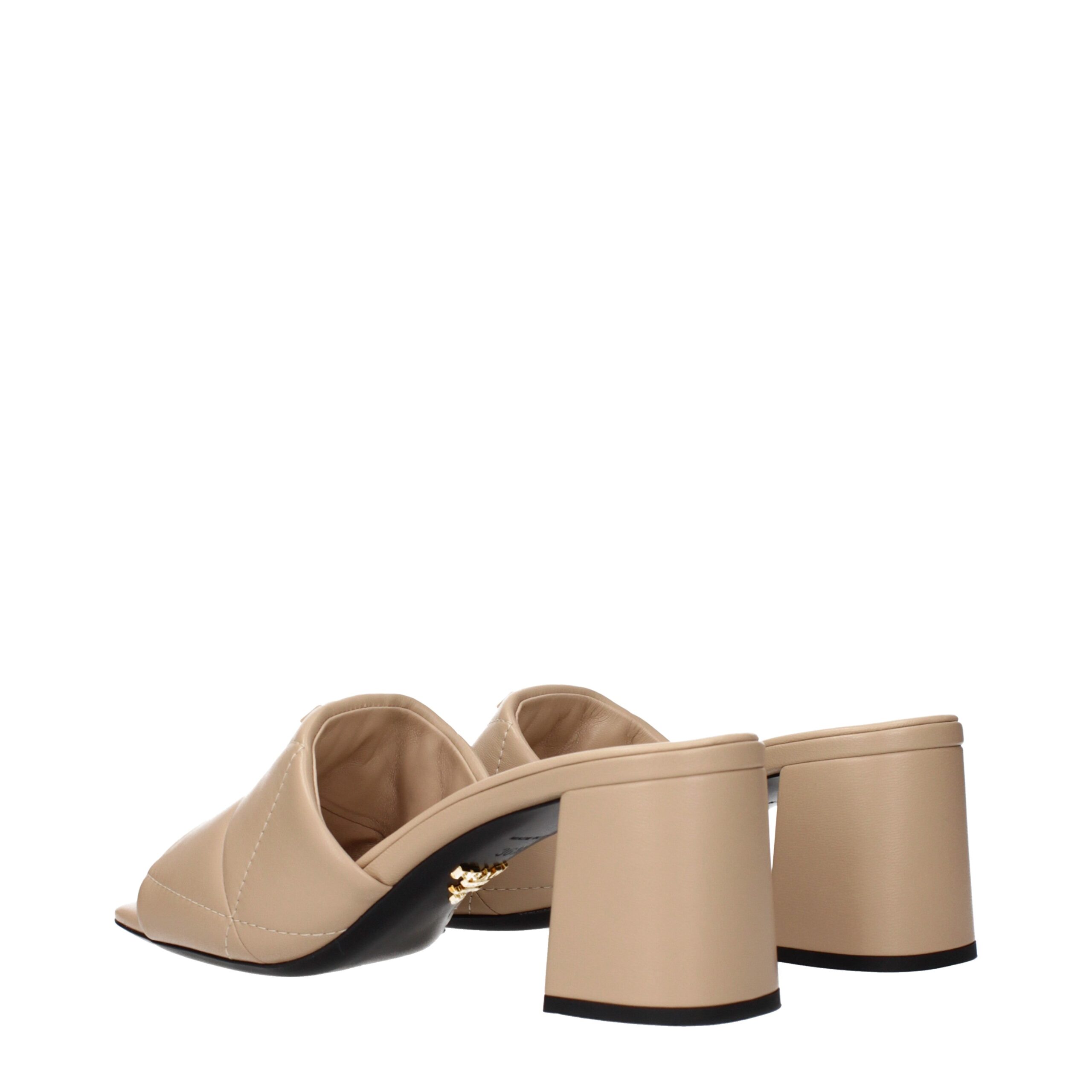 Prada Beige Leather Slippers - Image 4
