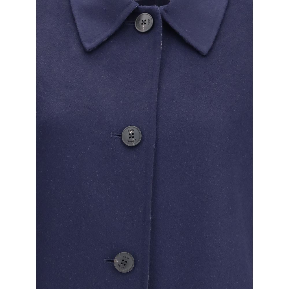Tory Burch Blue Wool Coat - Image 3