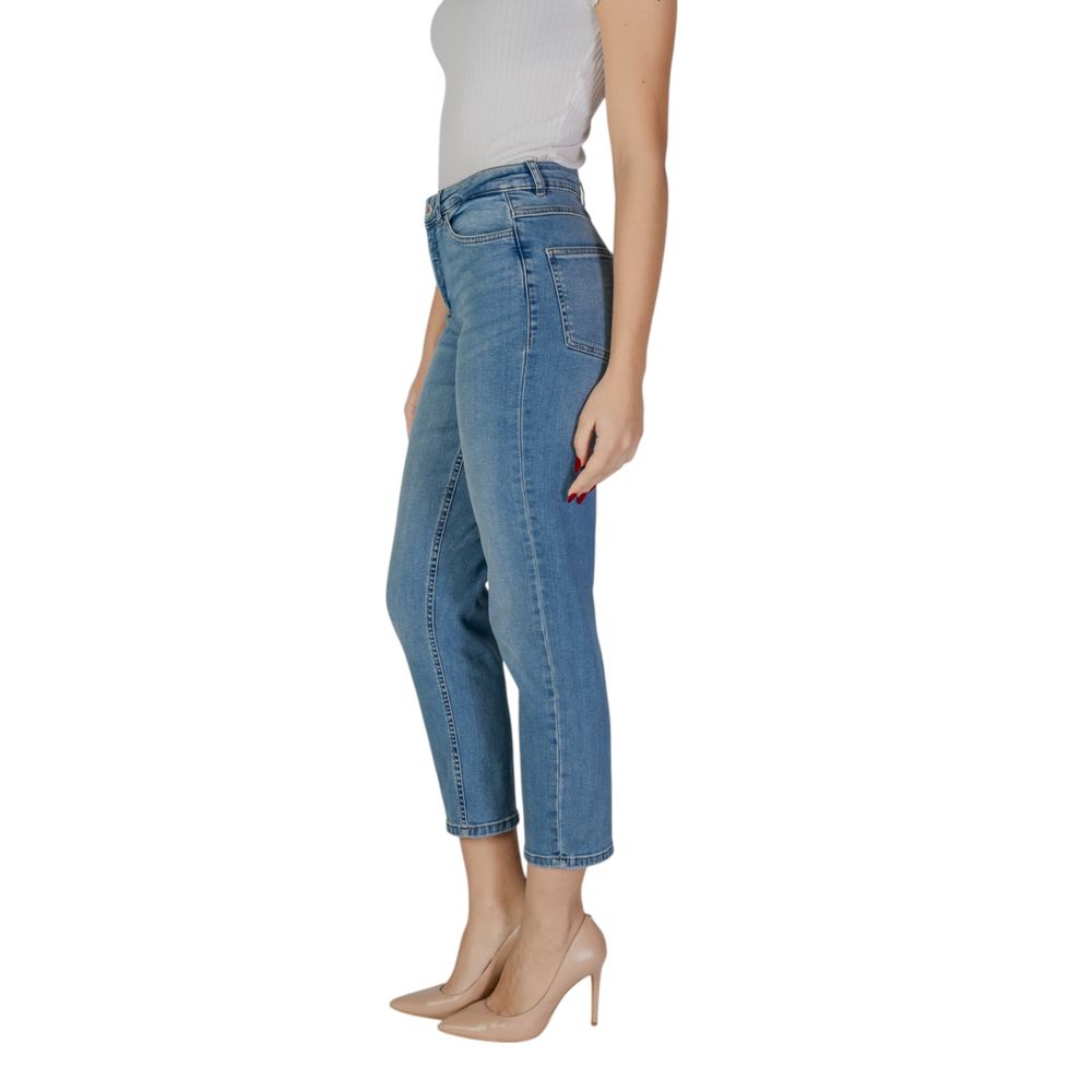 ICHI Light Blue Cotton Mom Jeans - Image 2