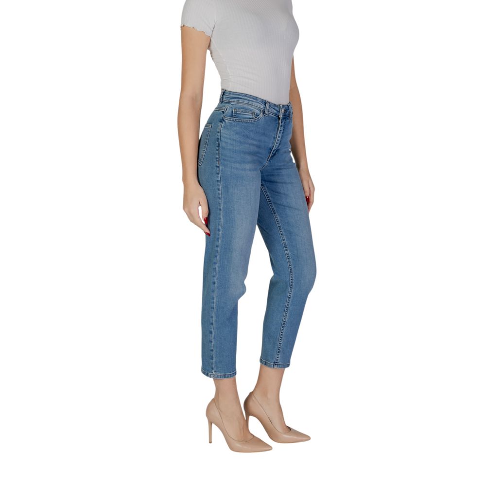 ICHI Light Blue Cotton Mom Jeans - Image 3