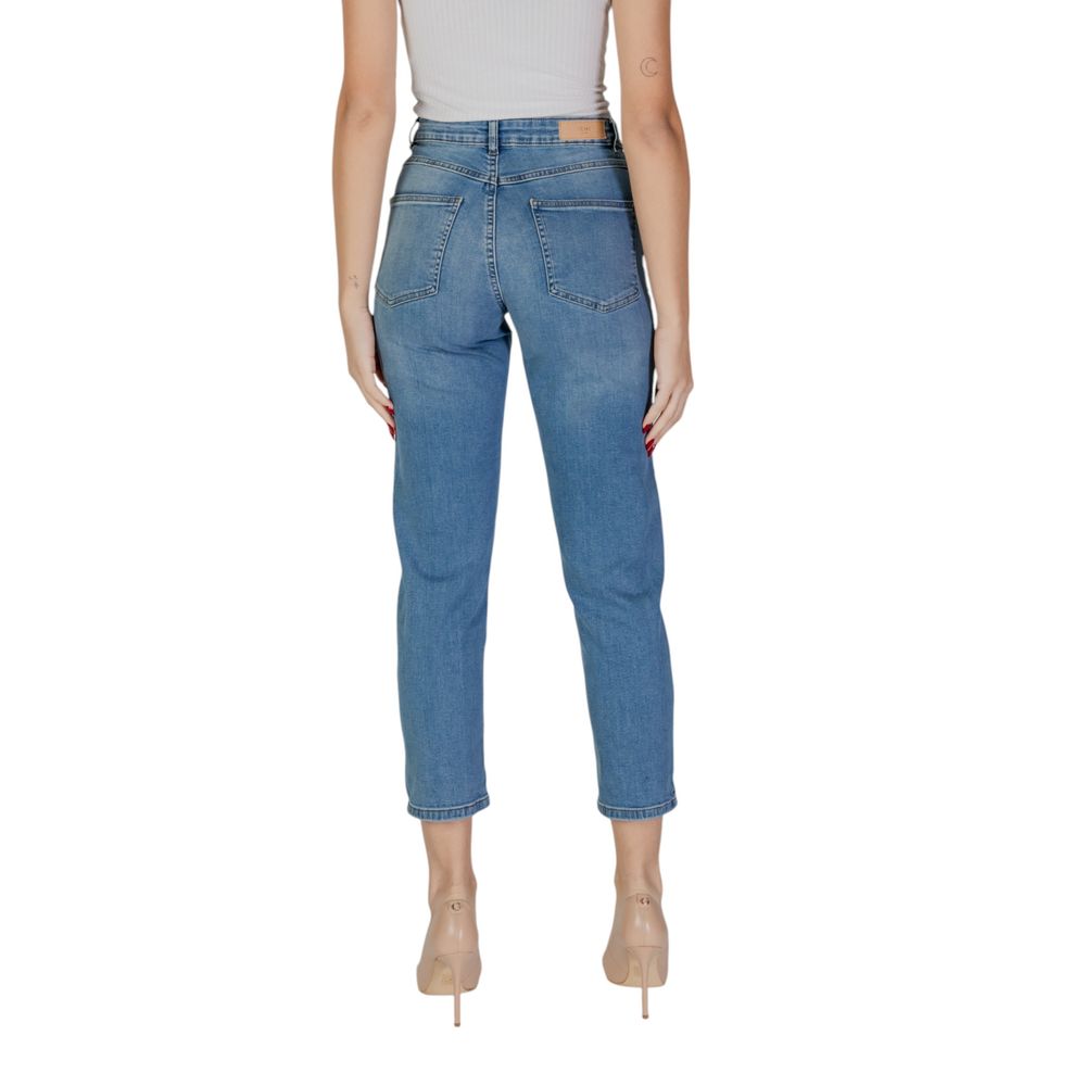 ICHI Light Blue Cotton Mom Jeans - Image 4