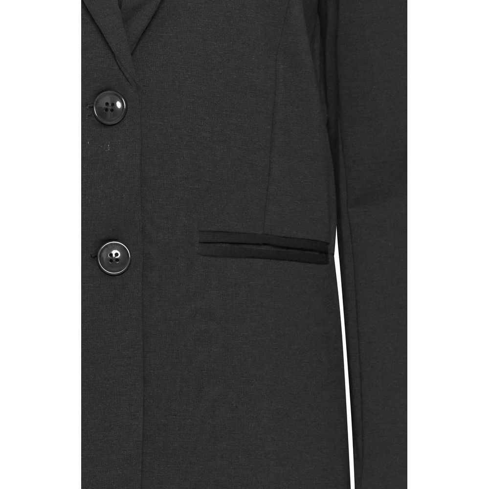 ICHI Black Recycled Polyester Blazer - Image 3