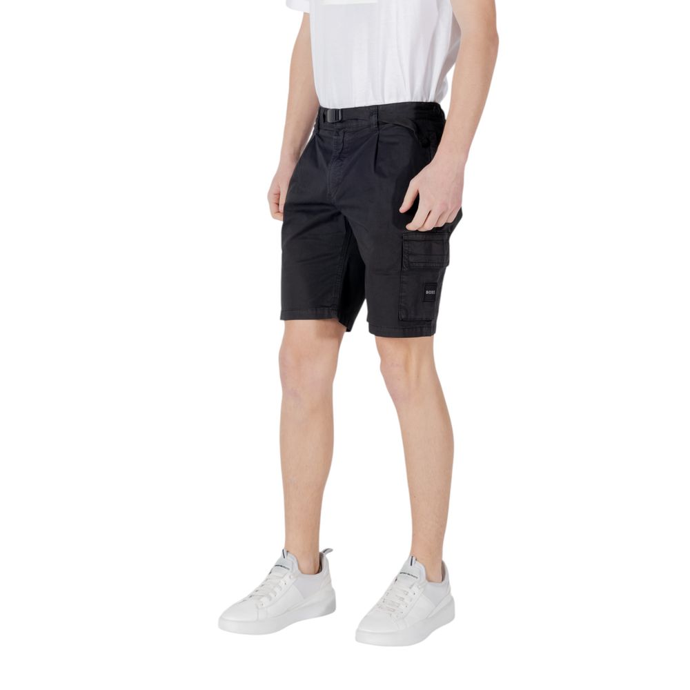 Hugo Boss Black Cotton Bermuda Shorts - Image 3