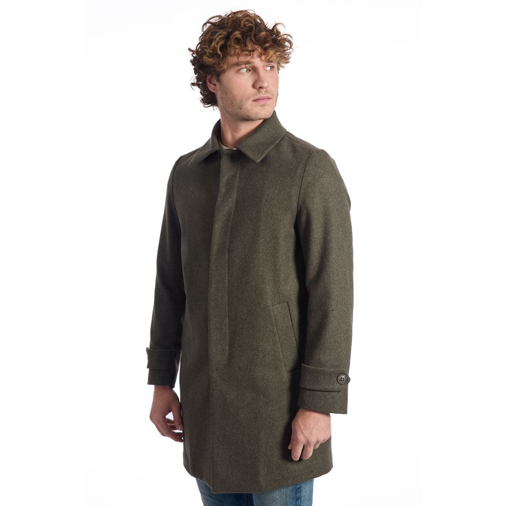 Roberto Pepe Luxury Green Wool Men Jacket - Image 2