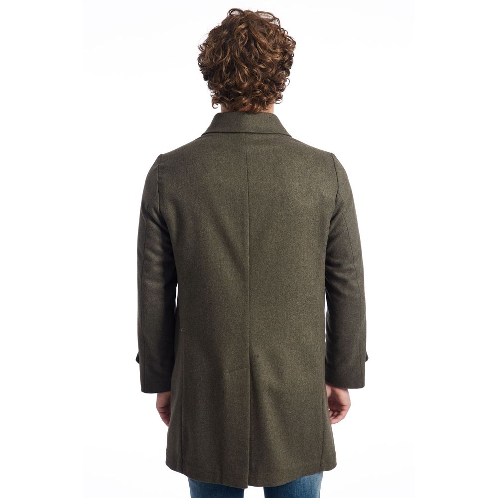 Roberto Pepe Luxury Green Wool Men Jacket - Image 3