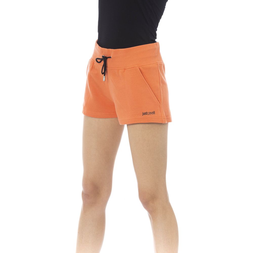 Just Cavalli Orange Cotton Women's Sweatshorts - Image 2