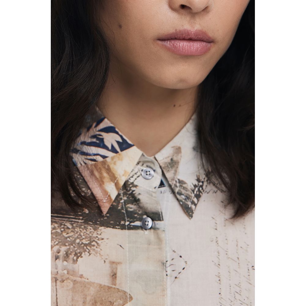 Desigual Beige Cotton Women Shirt - Image 3