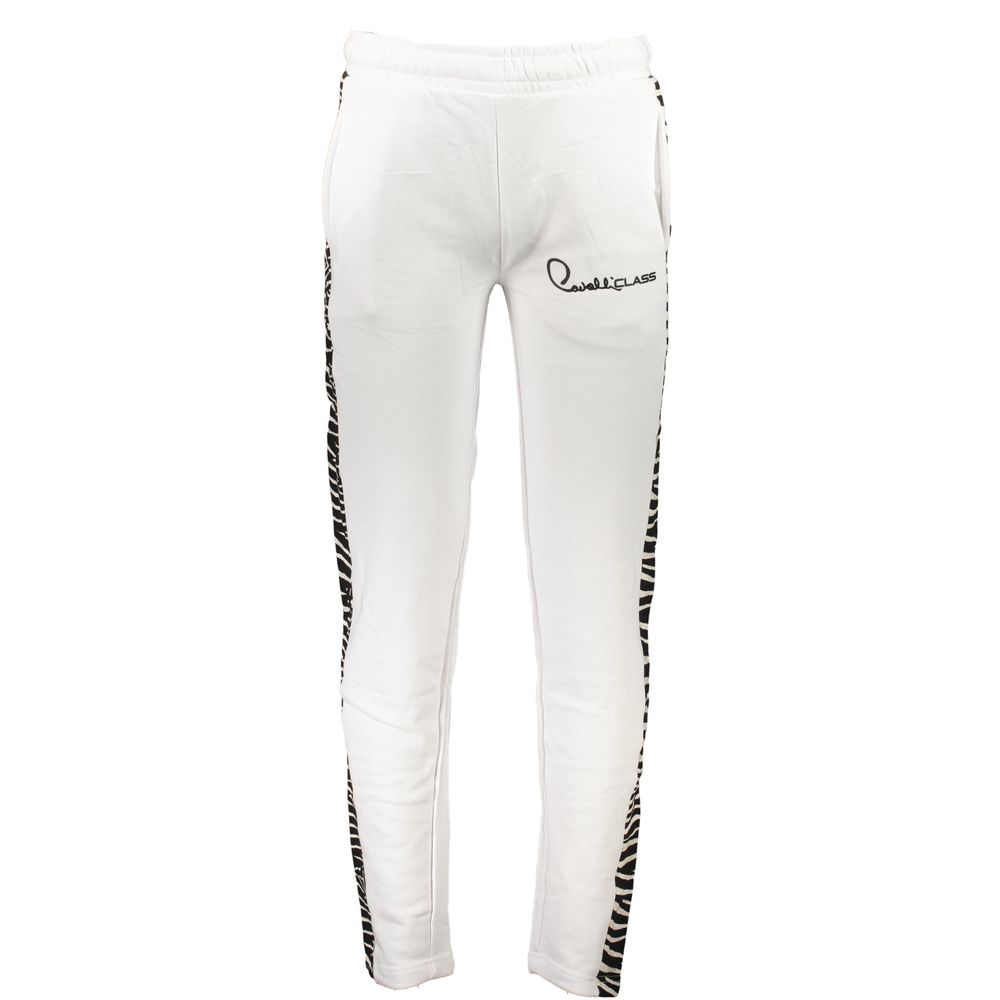 Cavalli Class White Cotton Men's Sweatpant