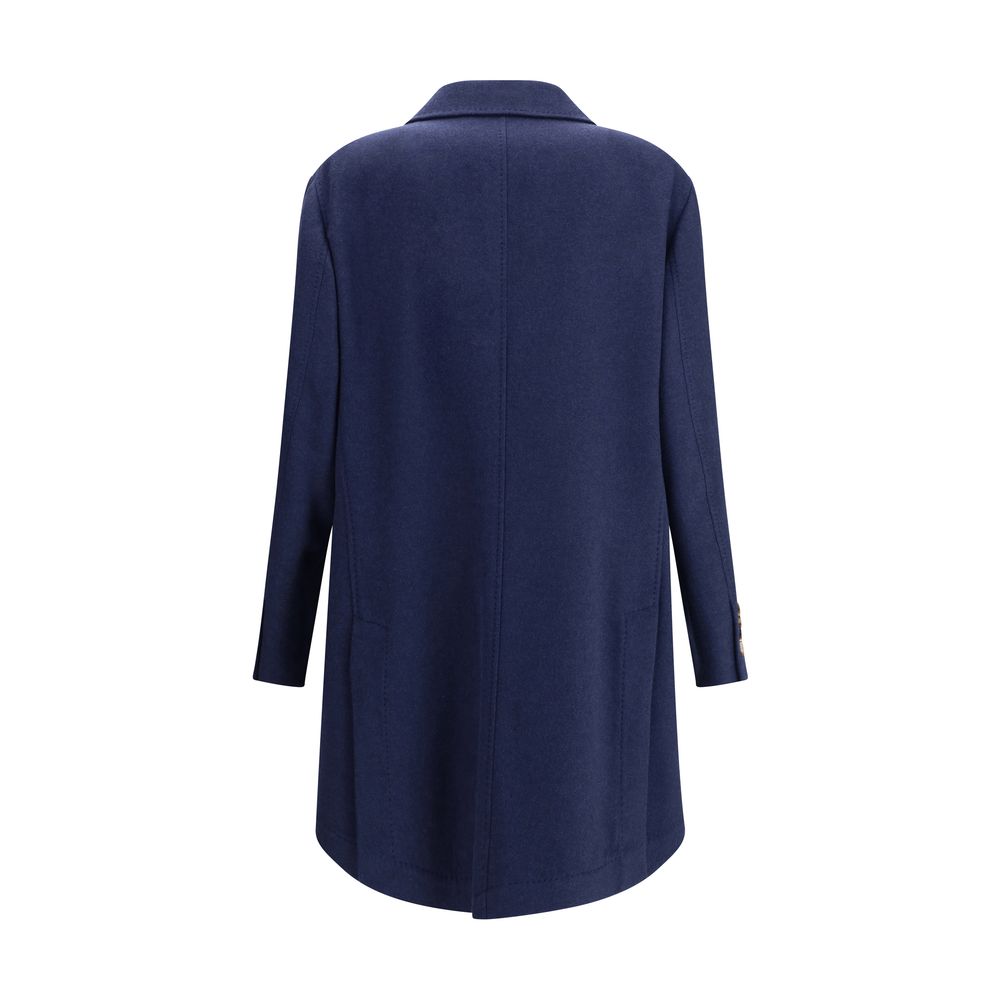 Brunello Cucinelli Blue Cashmere Coat - Image 2