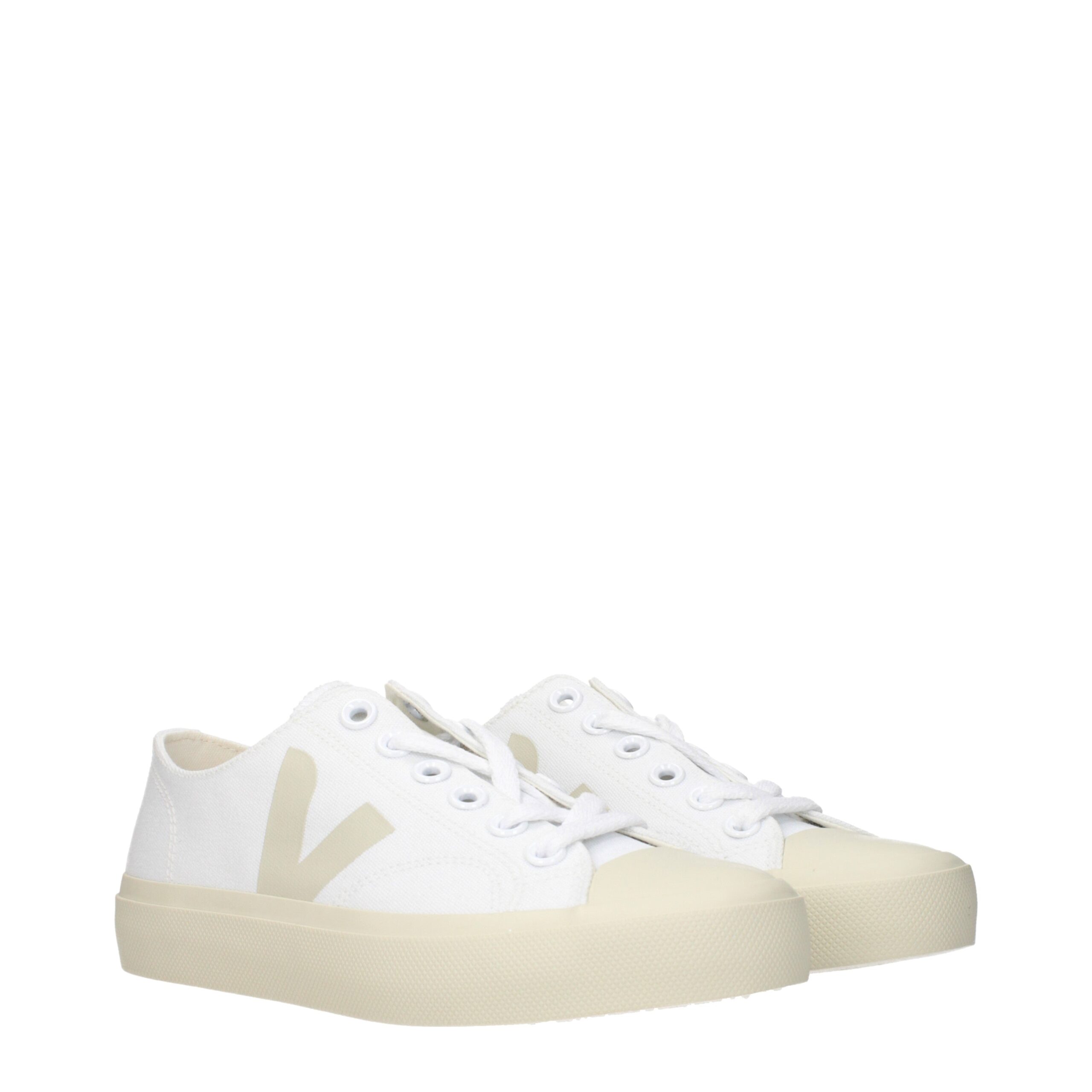 Veja White Fabric Low Top Sneakers - Image 2