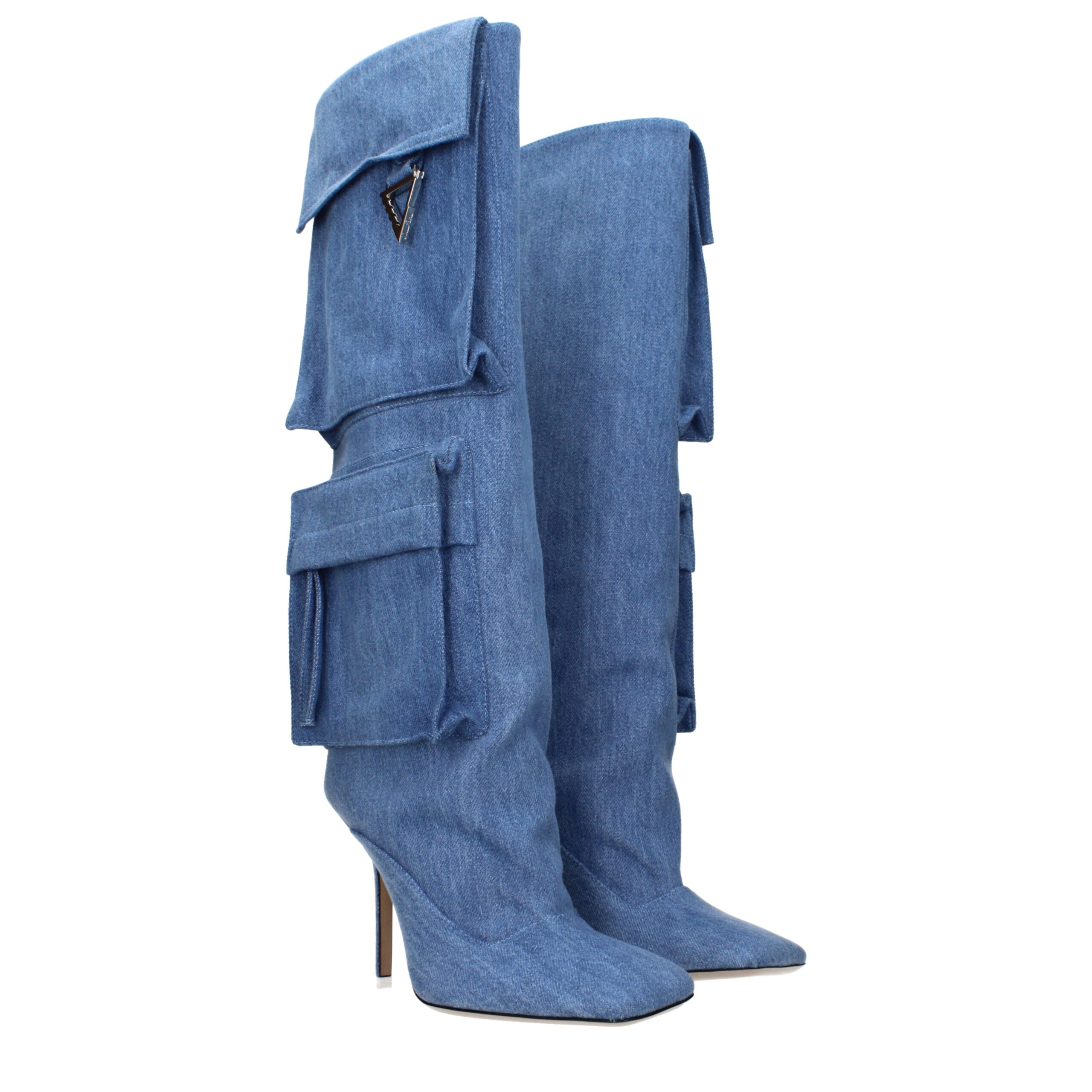 The Attico Light Blue Fabric Boots - Image 2