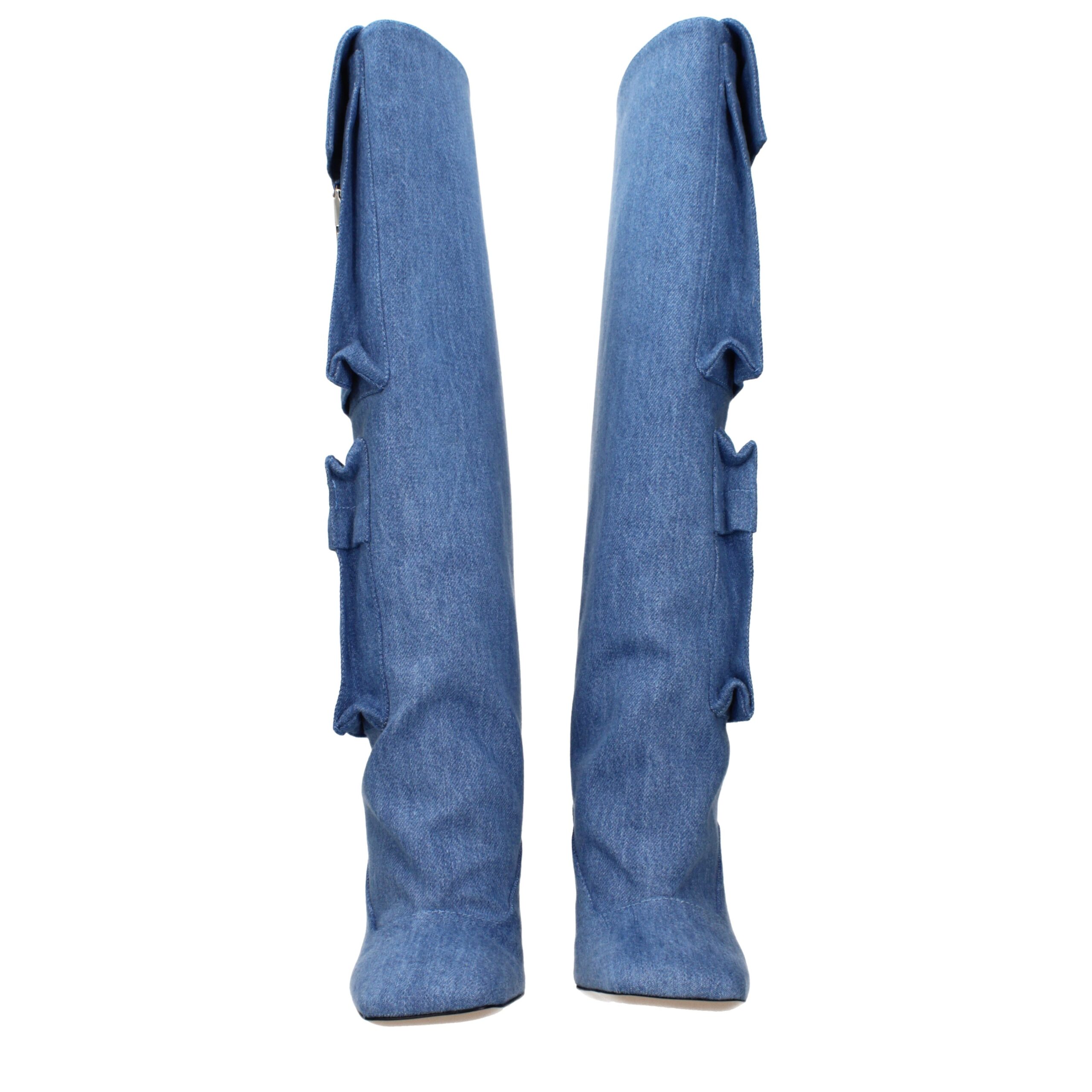 The Attico Light Blue Fabric Boots - Image 3