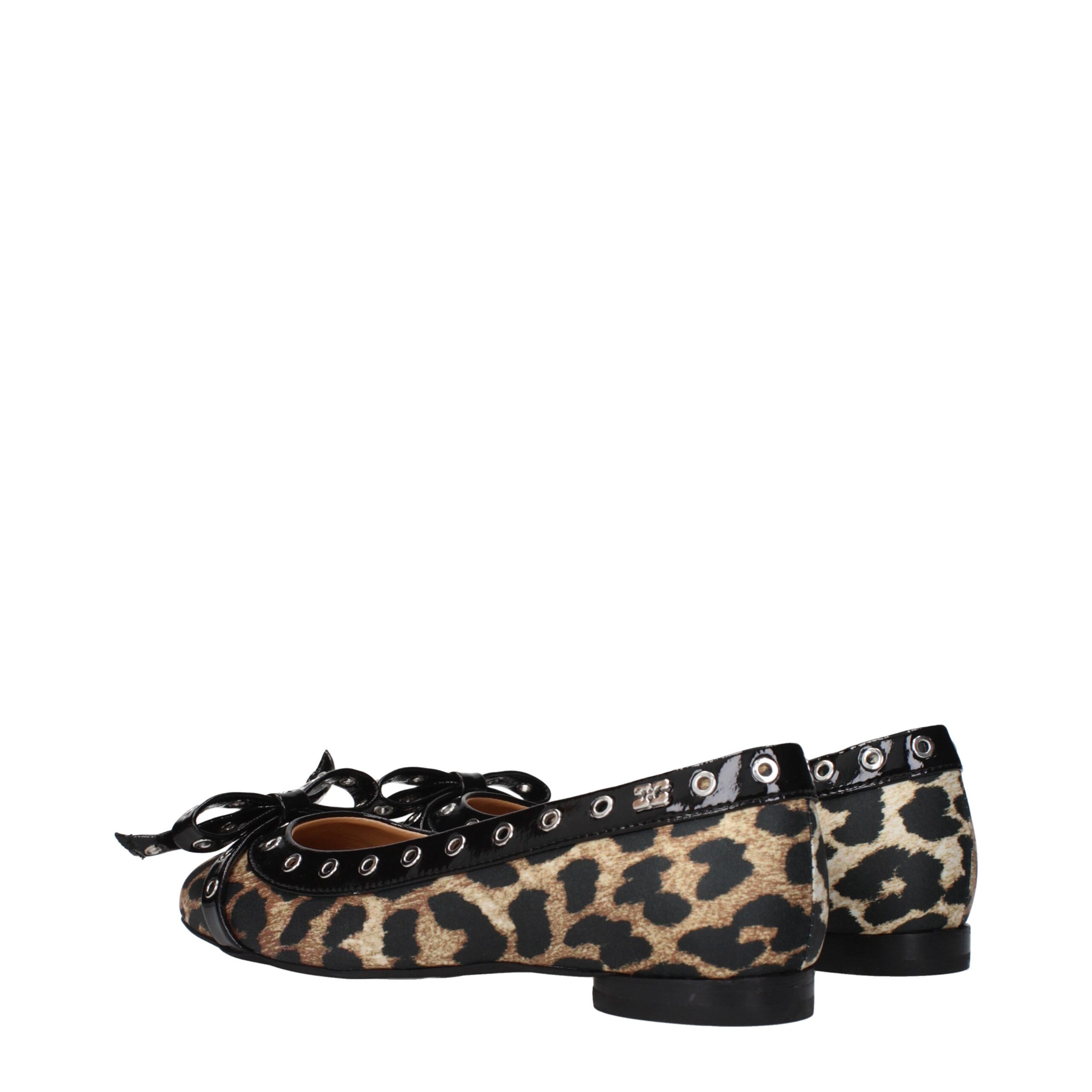 Ganni Brown Fabric Ballet Flats - Image 4